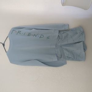 Friends show PJ set sweatshirt & shorts pajamas Small S Juniors Jerry Leigh